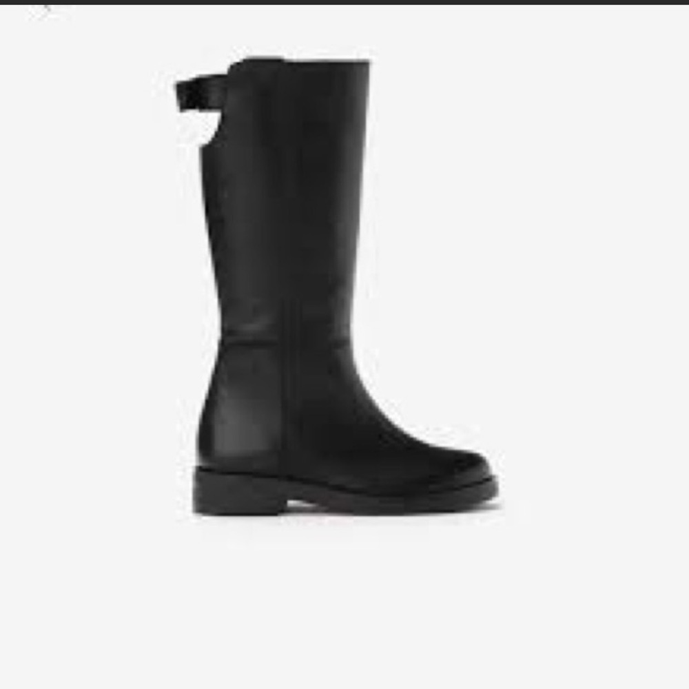 ZARA Kids Genuine Black Leather Boots size 32